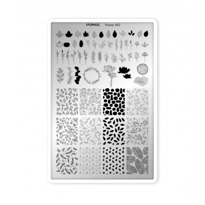 Пластина для стемпинга Sunnail, Flowers 002 Пластина для стемпинга Sunnail, Flowers 002