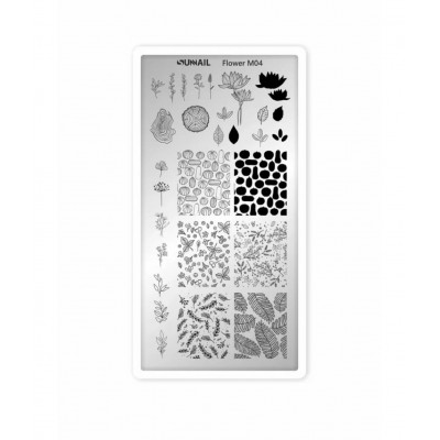 Пластина для стемпинга Sunnail, Flowers m04 Пластина для стемпинга Sunnail, Flowers m04