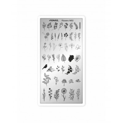 Пластина для стемпинга Sunnail, Flowers m02 Пластина для стемпинга Sunnail, Flowers m02